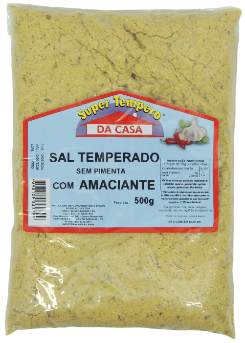 Sal Temperado sem pimenta com amaciante